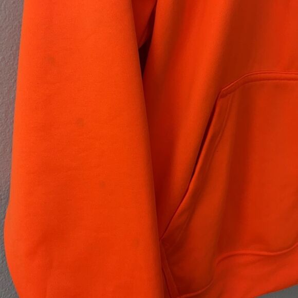 Blaze Orange Mossy Oak Hunting Pull Over Sweatshirt Hoodie Men M Polyest… - Picture 6 of 7
